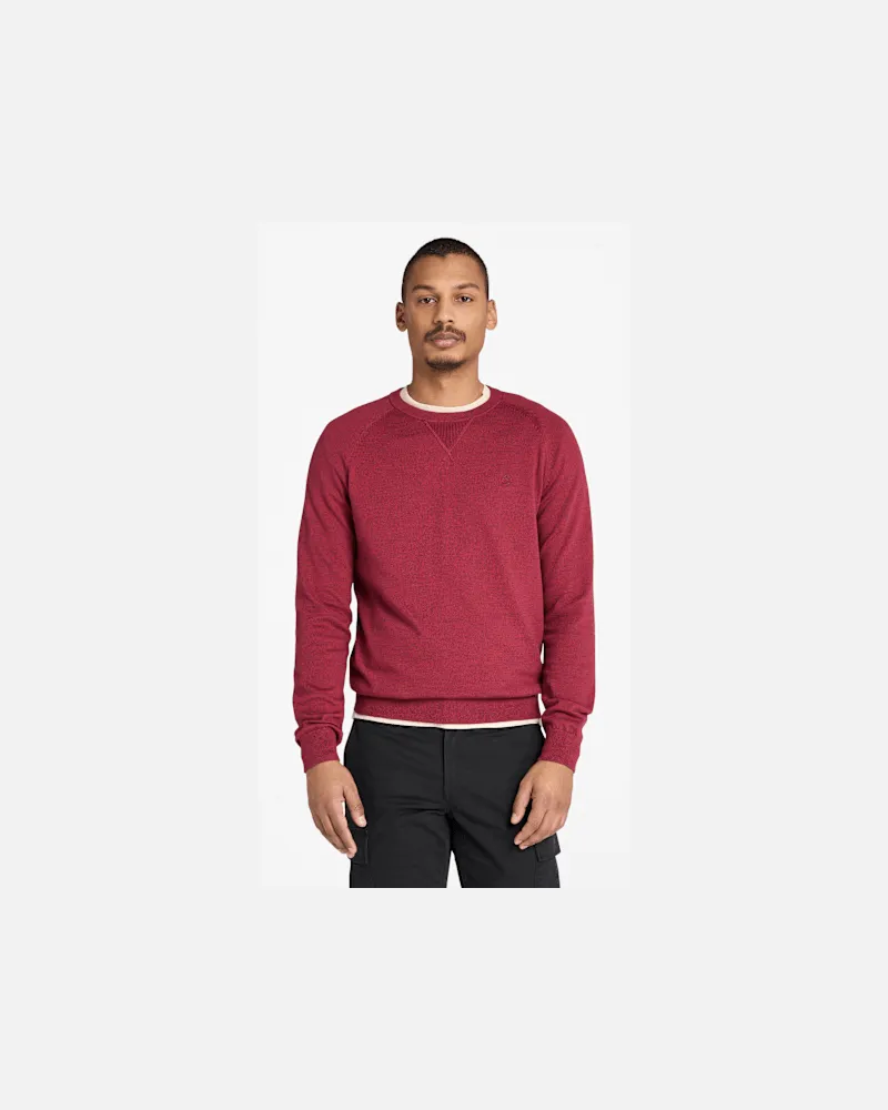 Timberland Williams River Baumwollpullover mit Raglanärmeln und Rundhalsausschnitt für Herren in Burgunderrot, Herren, Burgunderrot, Größe Burgunderrot