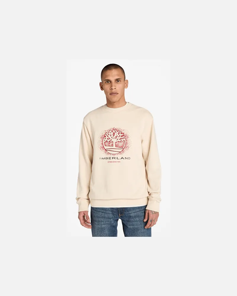 Timberland Rundhals-Sweatshirt mit saisonaler Grafik für Herren in Beige, Herren, Beige, Größe Beige
