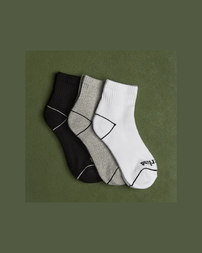 Timberland 3er-Pack vollständig gepolsterter Bowden Sneakersocken in Mehrfarbig, Mehrfarbig, Größe Mehrfarbig
