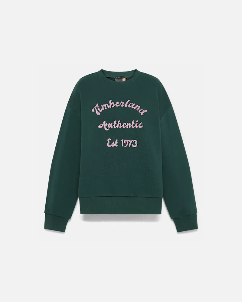 Timberland Sweatshirt mit Rundhalsausschnitt und gebürstetem Rücken für Damen in Dunkelgrün, Damen, Grün, Größe Grün