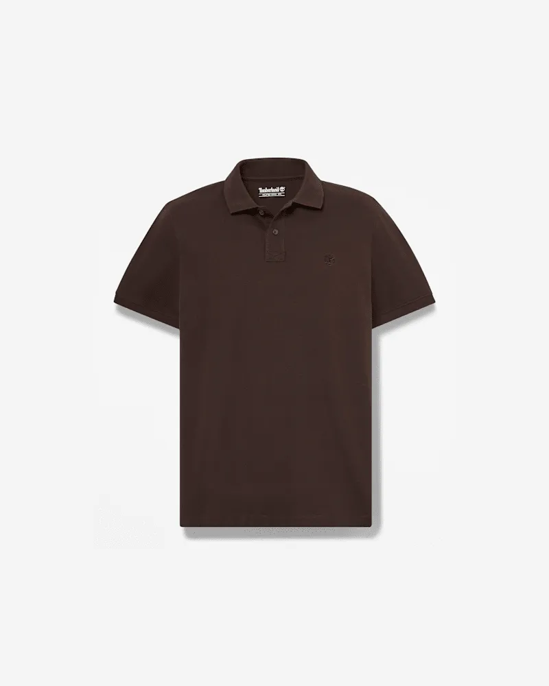 Timberland Oyster River Kurzarm-Polohemd in regulärer Passform für Herren in Dunkelbraun, Herren, Braun, Größe Braun