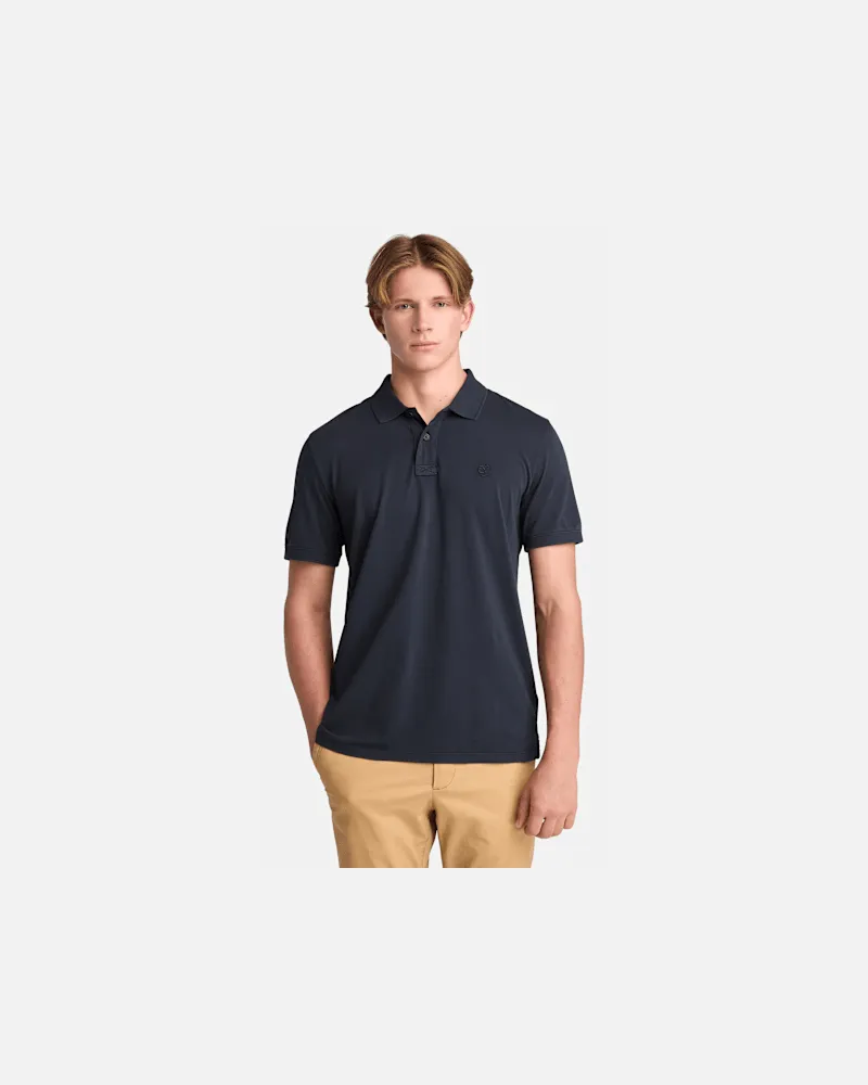 Timberland Gewaschenes Oyster River Kurzarm-Poloshirt für Herren in Dunkelblau, Herren, Blau, Größe Blau