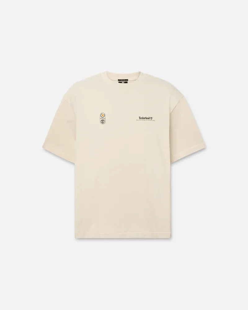 Timberland Kurzärmeliges T-Shirt mit Grafik in limitierter Auflage in Beige, Beige, Größe Beige