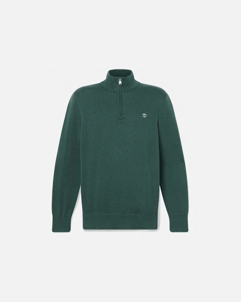 Timberland Williams River Pullover mit 1/4-Reißverschluss für Herren in Dunkelgrün, Herren, Grün, Größe Grün