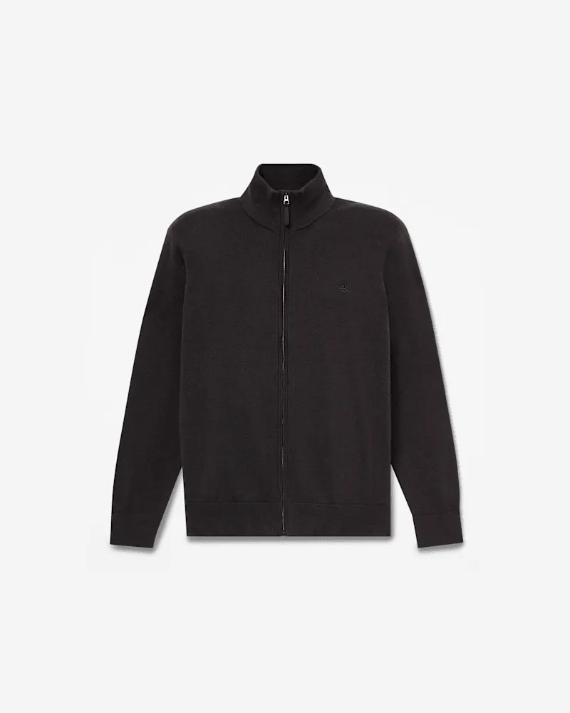 Timberland Williams River Baumwollpullover mit durchgehendem Reißverschluss für Herren in Schwarz, Herren, Schwarz, Größe Schwarz