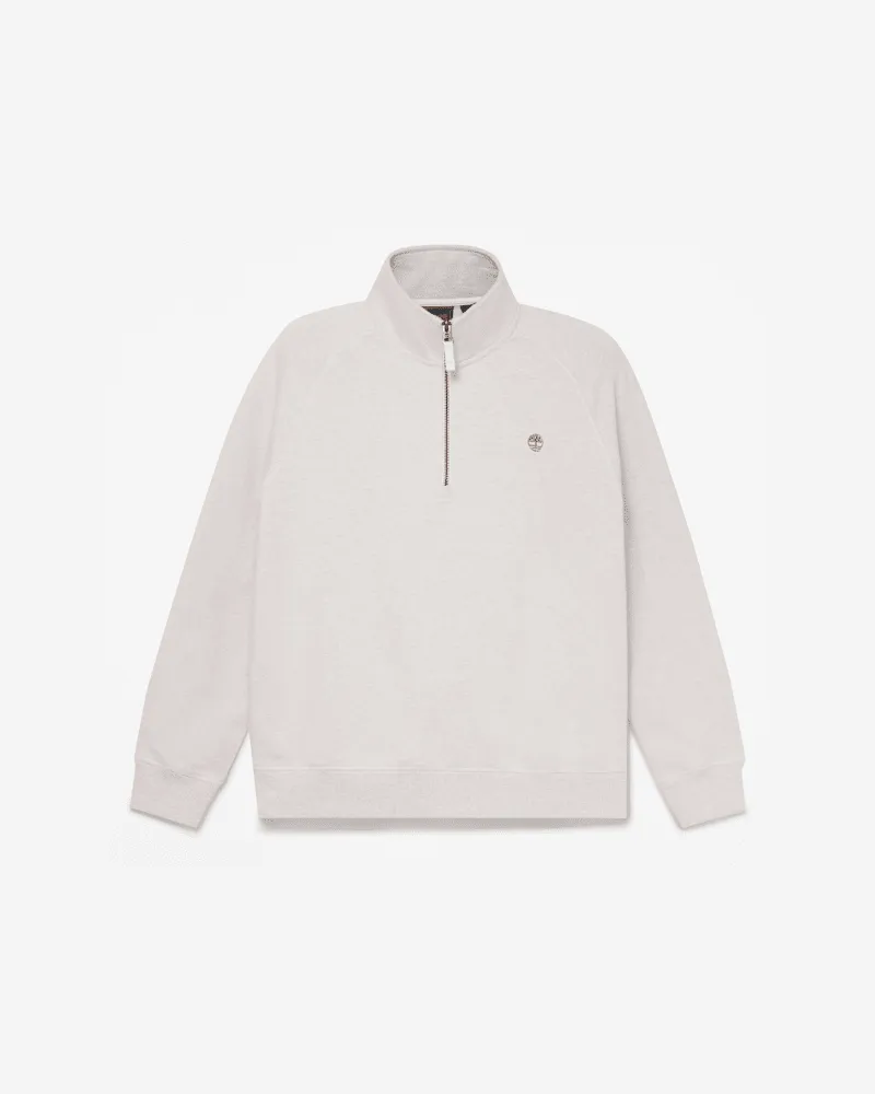 Timberland Exeter River Sweatshirt mit gesticktem Logo und Viertelreißverschluss für Herren in Hellbeige, Herren, Beige, Größe Beige