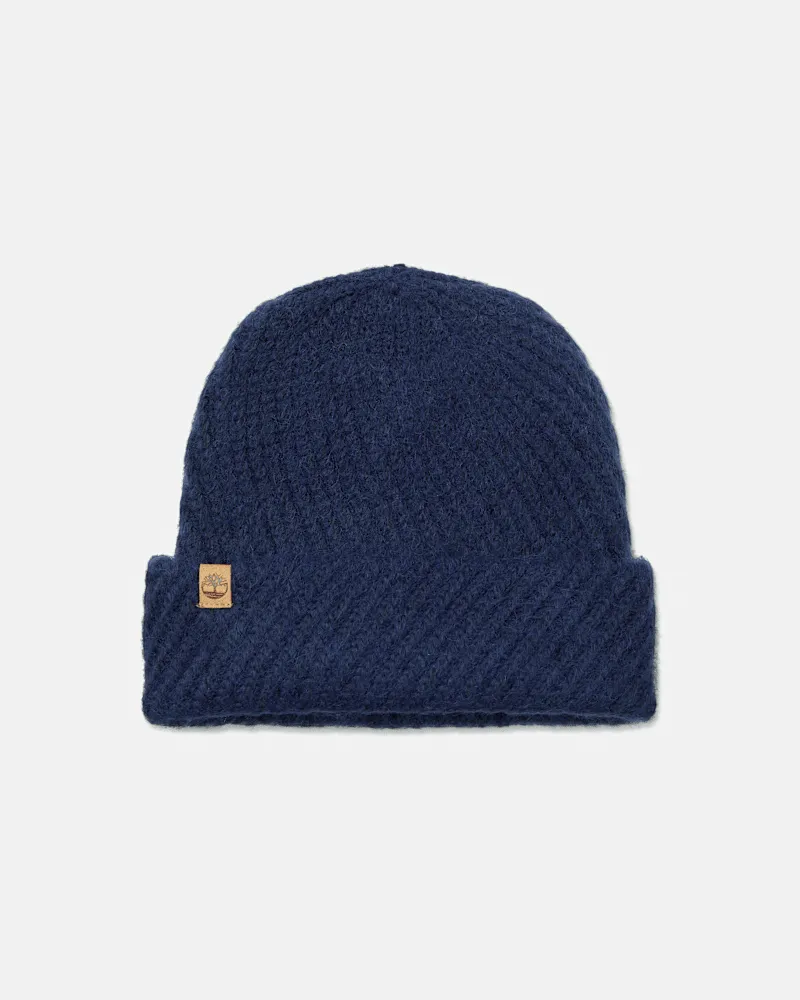 Timberland Mütze mit diagonalen Ziernähten in Dunkelblau, Damen, Blau Blau