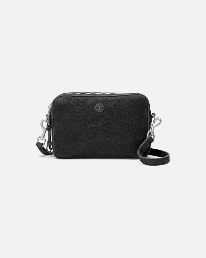 Timberland Kameratasche aus weichem Leder in Schwarz, Damen, Schwarz Schwarz