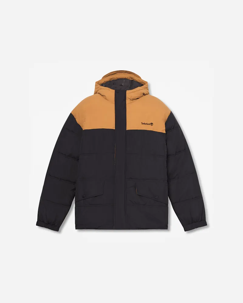 Timberland Wasserabweisende Steppjacke für Herren in Schwarz/Gelb, Herren, Schwarz, Größe Schwarz