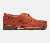 Handgenähter Timberland Authentic 3-Eye Lug Bootsschuh in Rot, Rot, Größe