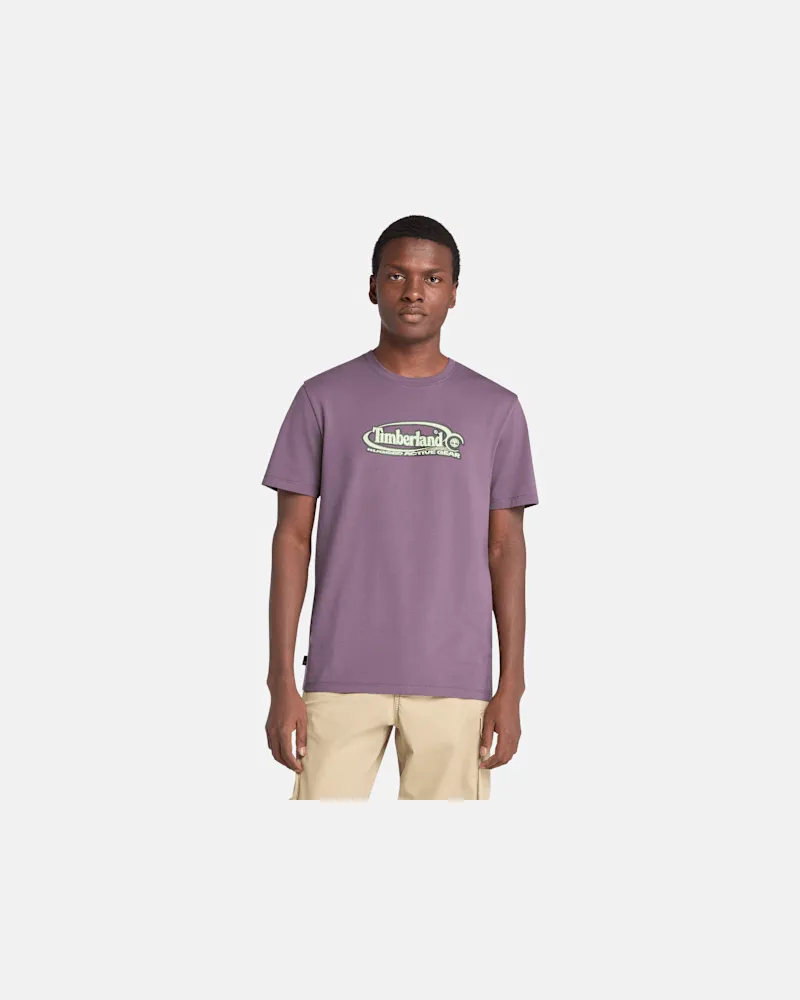 Timberland T-Shirt mit großem ovalem Logo für Herren in Violett, Herren, Violett, Größe Violett