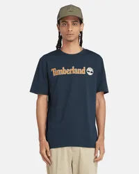 Timberland T-Shirt mit linearem Logo für Herren in , Mann Navyblau