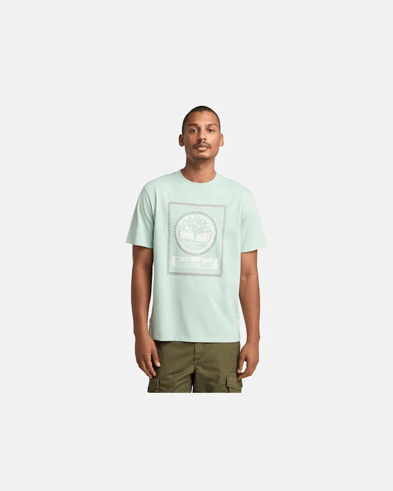 Timberland T-Shirt mit mehrschichtiger Jahreszeiten-Grafik für Herren in Grün, Herren, Grün, Größe Grün