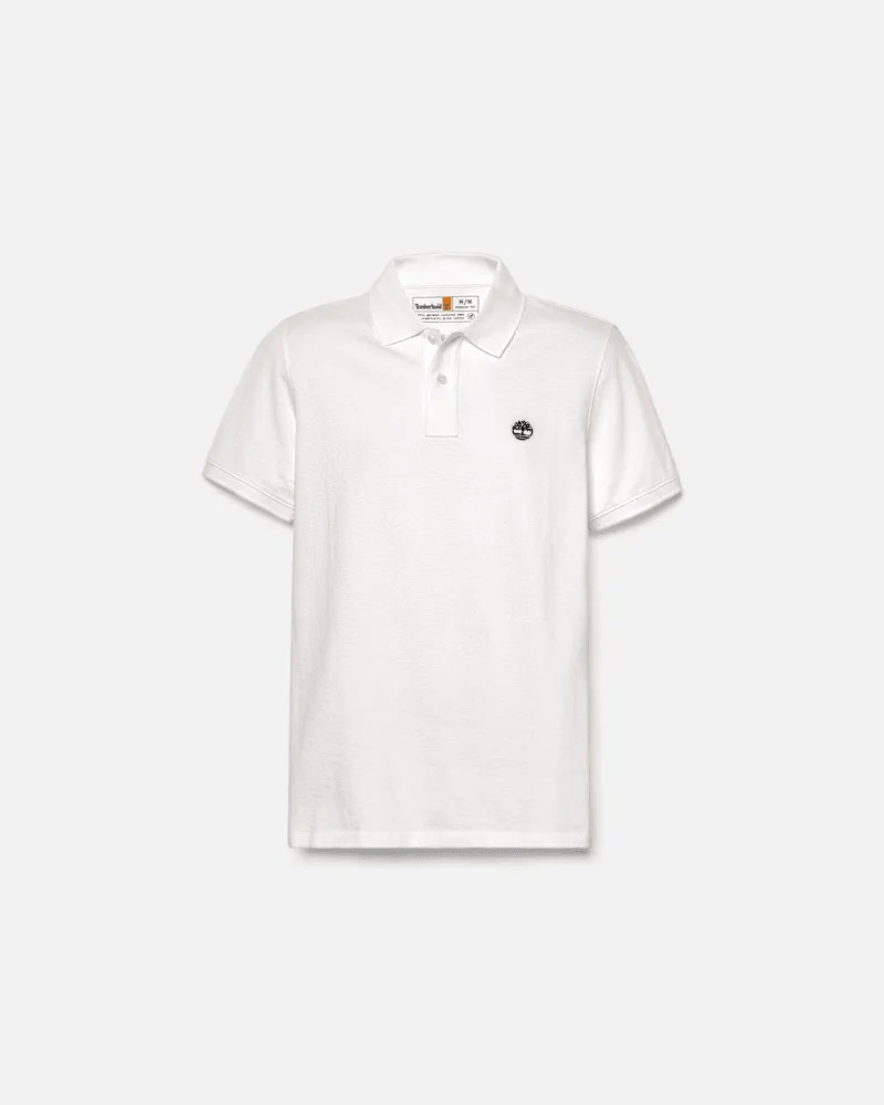 Timberland Millers River Kurzarm-Polohemd aus Pikee für Herren in Weiß, Herren, Weiß, Größe Weiß
