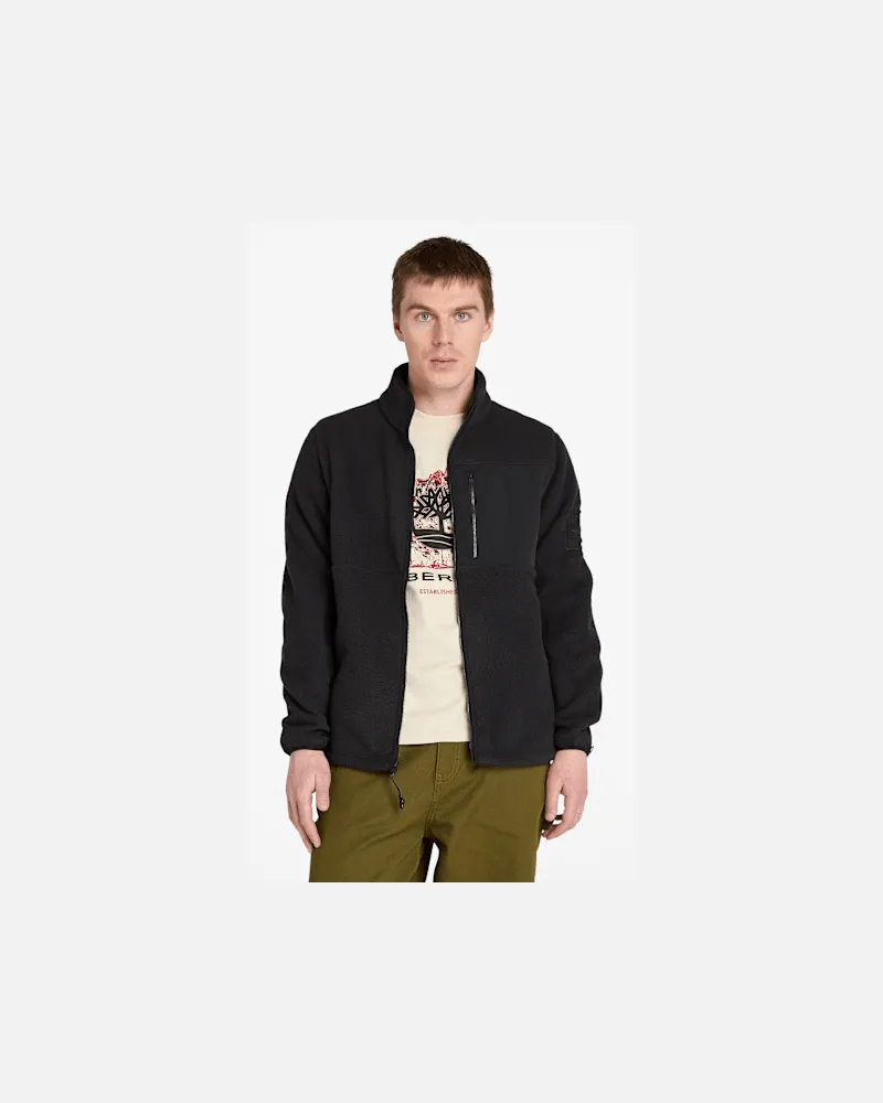 Timberland Hochflorige Fleecejacke für Herren in Schwarz, Herren, Schwarz, Größe Schwarz