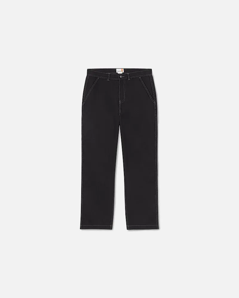 Timberland All Gender Carpenter-Hose aus gewaschenem Duck-Canvas in Schwarz, Schwarz, Größe Schwarz