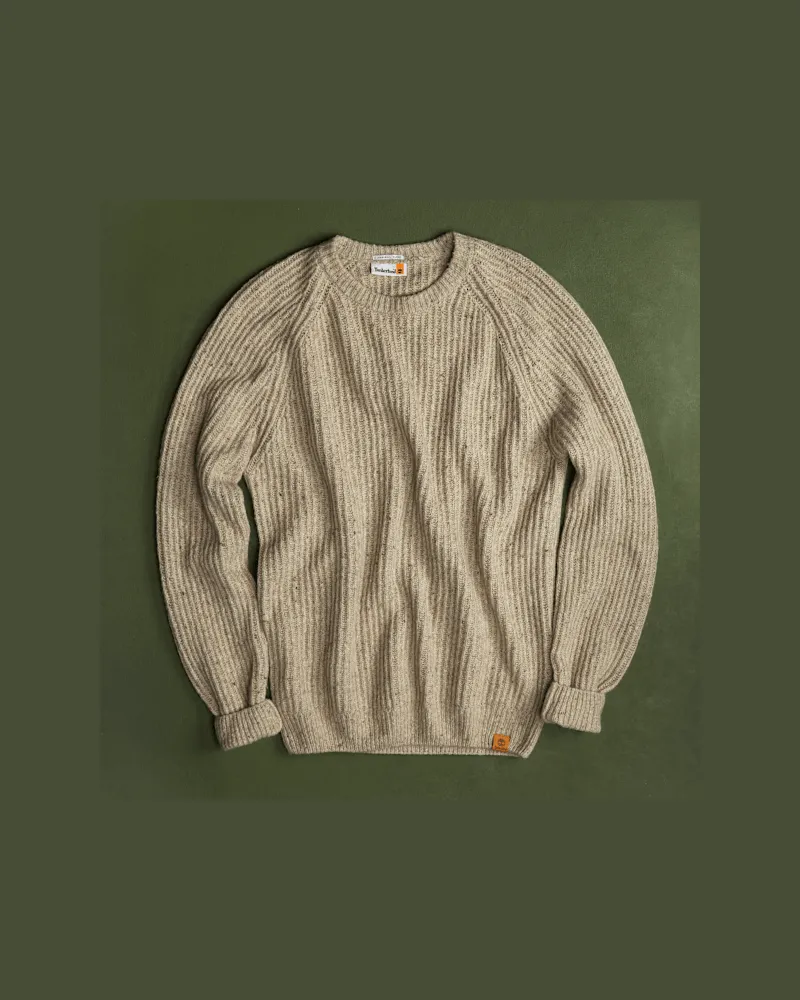 Timberland Rundhalspullover aus dickem Garn für Herren in Beige, Herren, Beige, Größe Beige