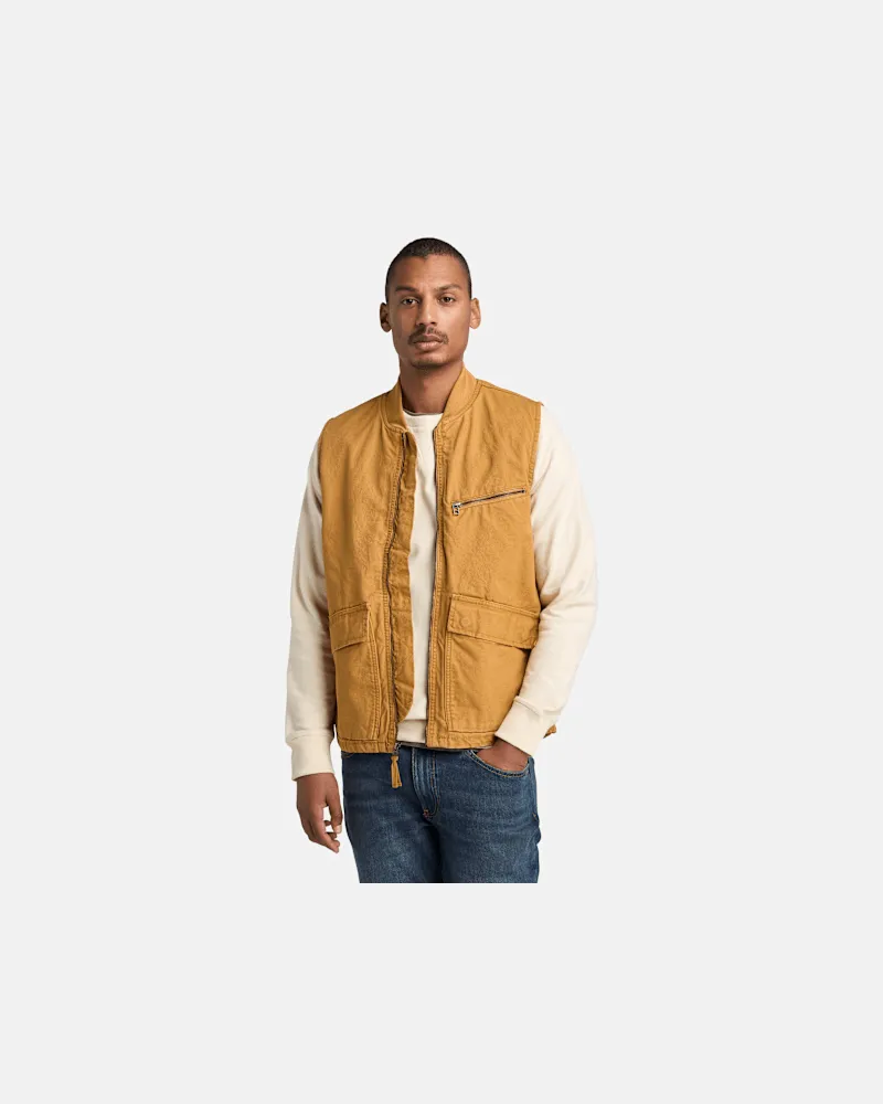 Timberland Weste aus gewaschenem Canvas für Herren in Dunkelgelb, Herren, Gelb, Größe Gelb