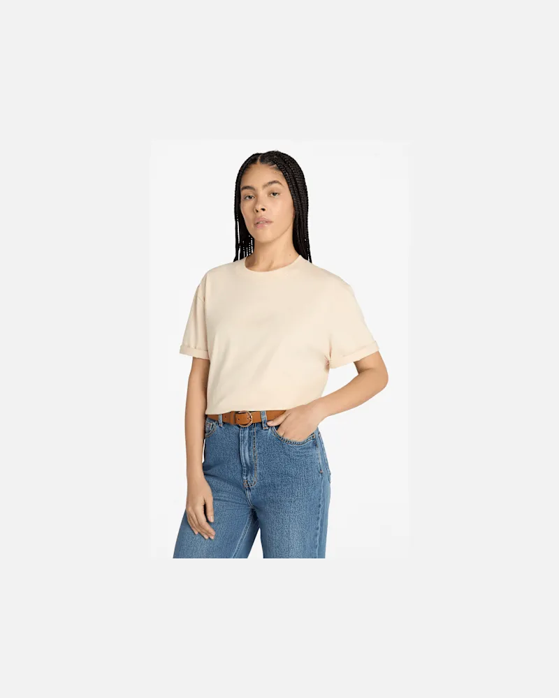 Timberland Lush Comfort Kurzarm-T-Shirt für Damen in Beige, Damen, Beige, Größe Beige