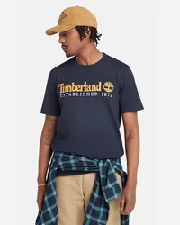 Timberland T-Shirt mit „Established 1973"-Stickerei für Herren in Dunkel, Mann Blau