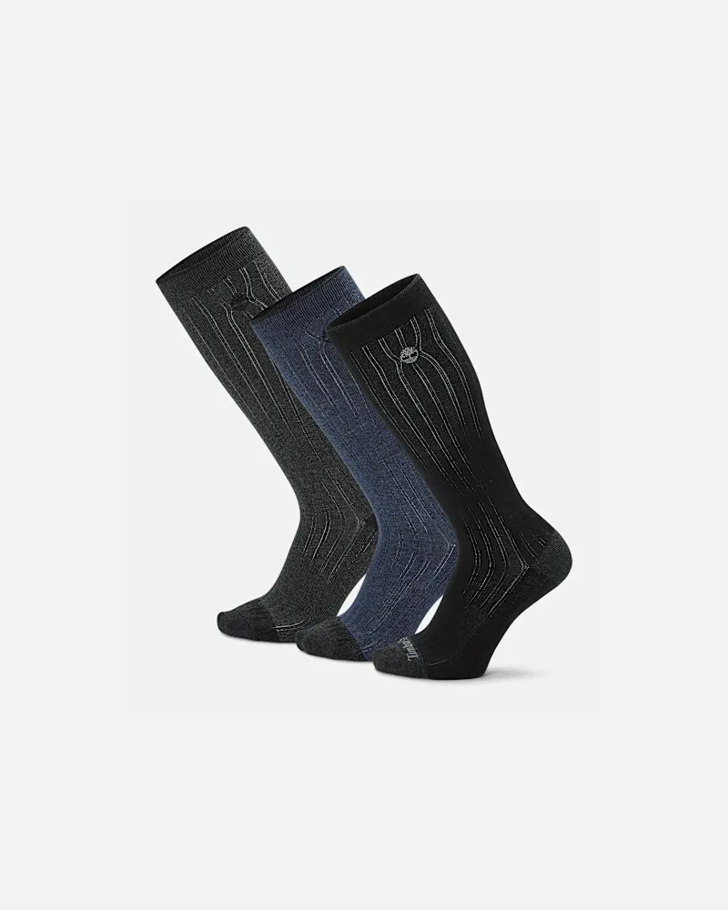 Timberland Knielange Timberland Danforth Socken im 3er-Pack für Herren in Schwarz, Herren, Schwarz, Größe Schwarz