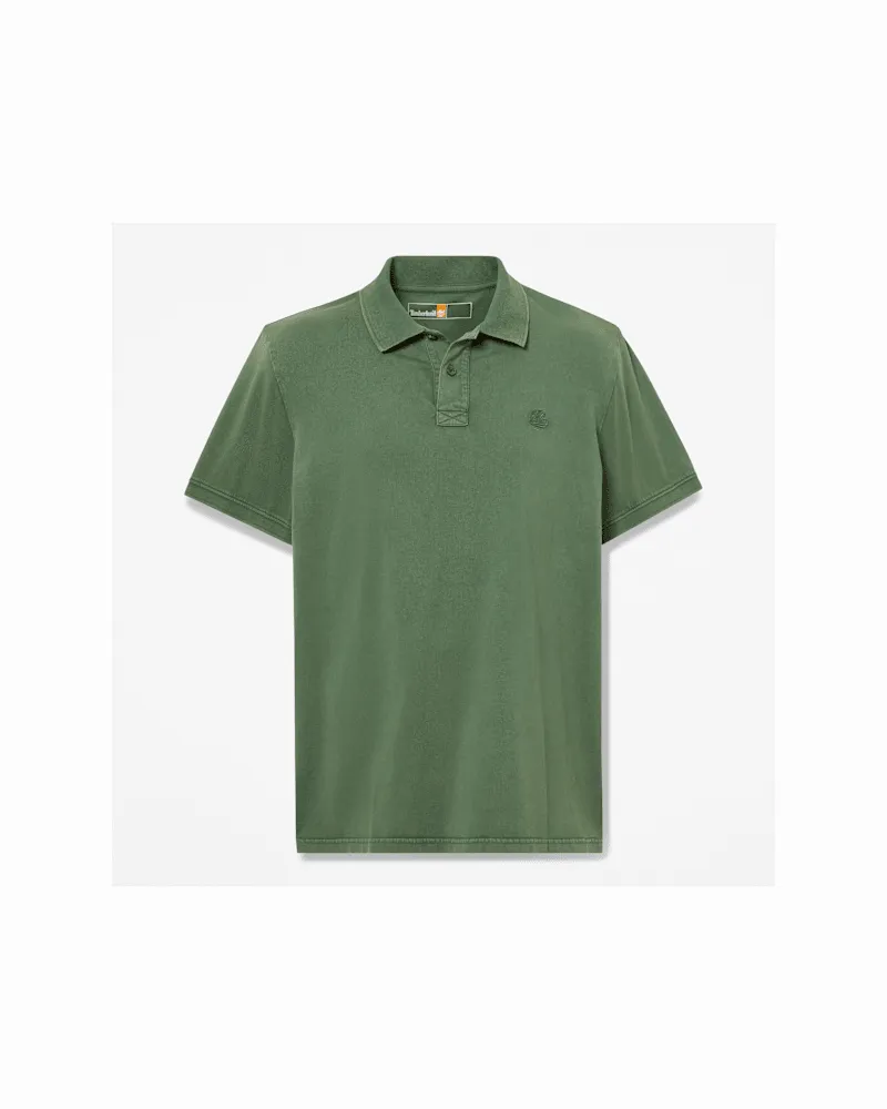 Timberland Gewaschenes Oyster River Kurzarm-Poloshirt für Herren in Dunkelgrün, Herren, Grün, Größe Grün
