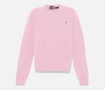 Rundhalspullover aus Merinowolle für Damen in Pink, Damen, Pink, Größe