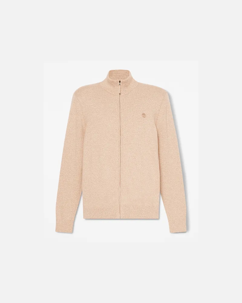 Timberland Williams River Baumwollpullover mit durchgehendem Reißverschluss für Herren in Hellbeige, Herren, Beige, Größe Beige