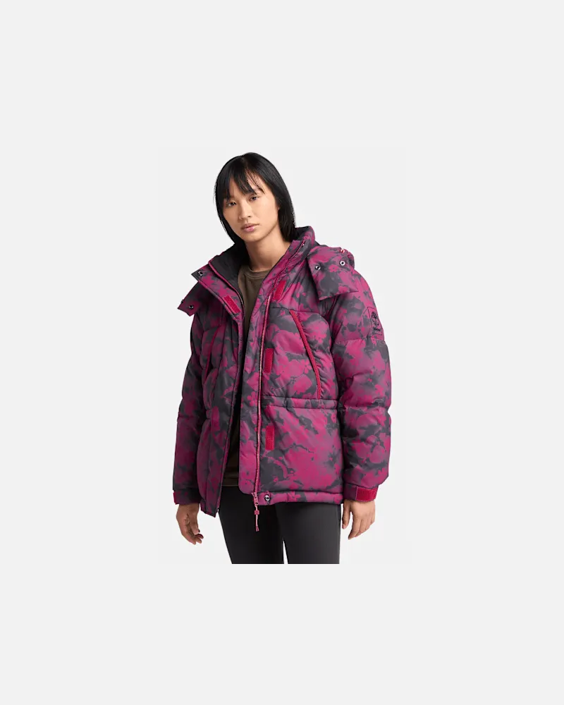 Timberland Bedruckte Howker Steppjacke aus recycelten Daunen für Damen in Dunkelrot, Damen, Rot, Größe Rot