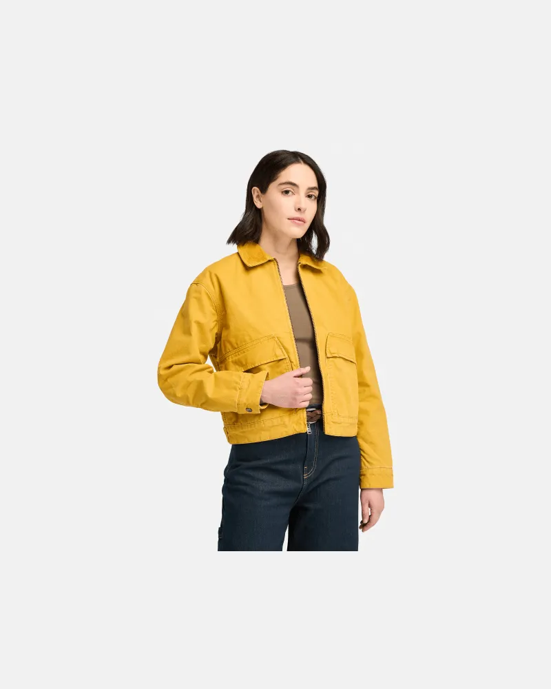 Timberland Strafford Steppjacke aus gewaschenem Canvas für Damen in Gelb, Damen, Gelb, Größe Gelb