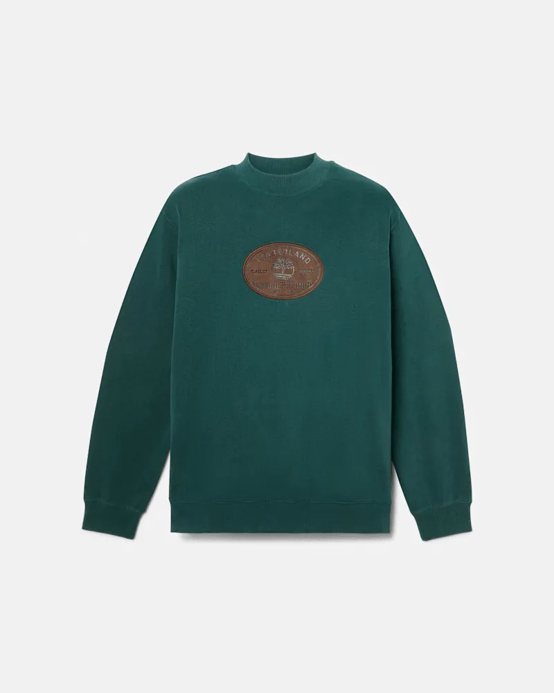 Timberland Sweatshirt mit Lederaufnäher für Herren in Dunkelgrün, Herren, Grün, Größe Grün