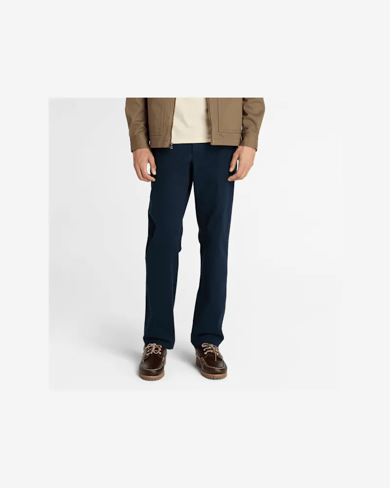 Timberland Topsfield Chinohose aus gebürstetem Twill mit geradem Bein für Herren in Dunkelblau, Herren, Blau, Größe Blau