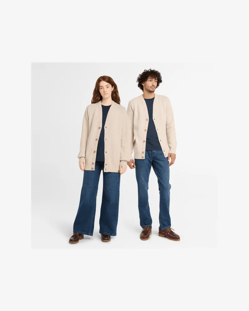 Timberland All Gender Phillips Brook Cardigan mit Raglanärmeln in Beige, Beige, Größe Beige