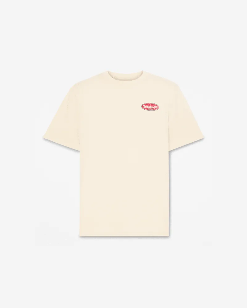 Timberland T-Shirt mit Tankstellen-Grafik für Herren in Beige, Herren, Beige, Größe Beige