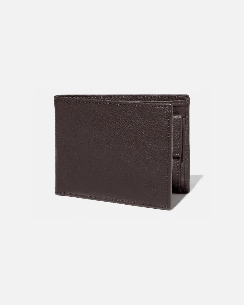 Timberland Faltbare Kennebunk Brieftasche Leder mit Münzfach für Herren in Dunkelbraun, Herren, Braun Braun