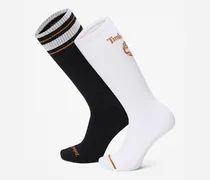 Crew-Socke mit Retro-Logo im 2er-Pack in Dunkelblau, Blau, Größe