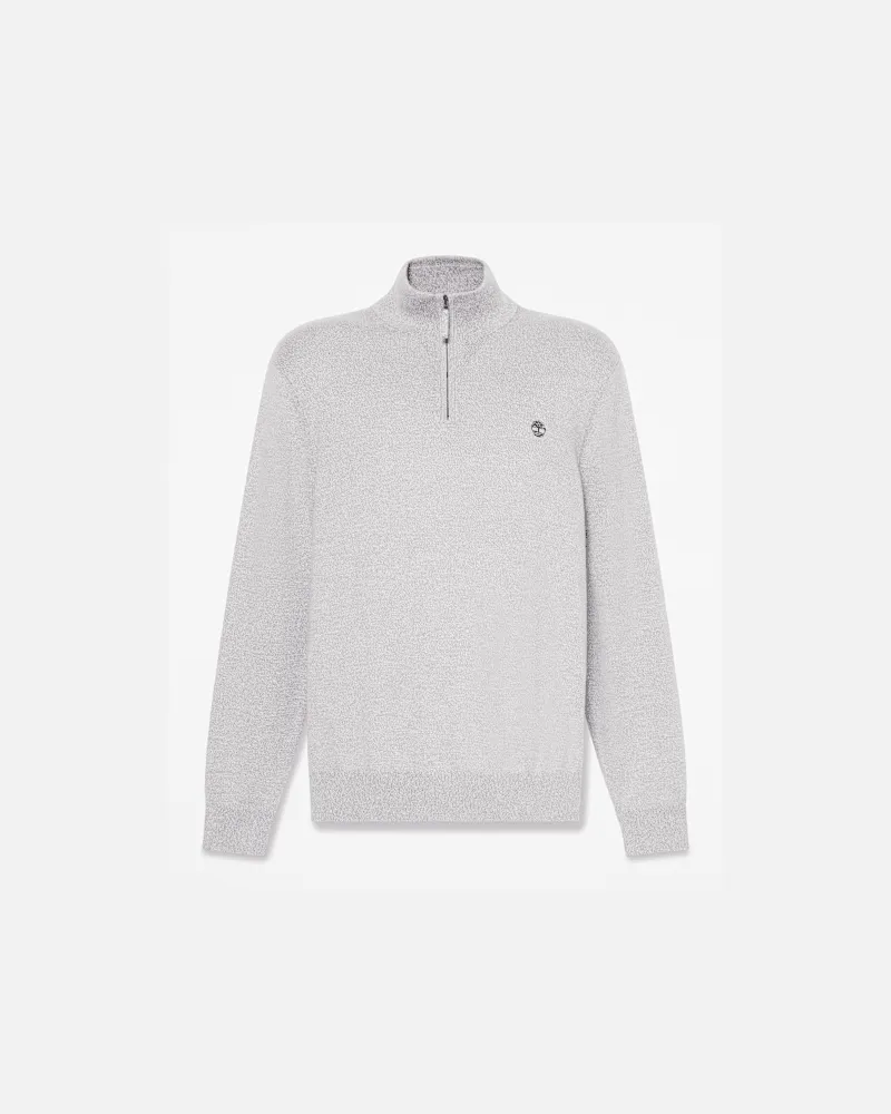 Timberland Williams River Baumwollpullover mit Viertelreißverschluss für Herren in Grau, Herren, Grau, Größe Grau