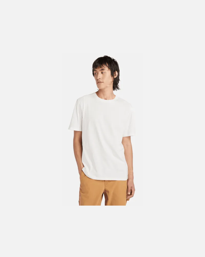 Timberland Dunstan River Kurzarm-T-Shirt in Stückfärbung für Herren in Naturfarben, Herren, Weiß, Größe Weiß