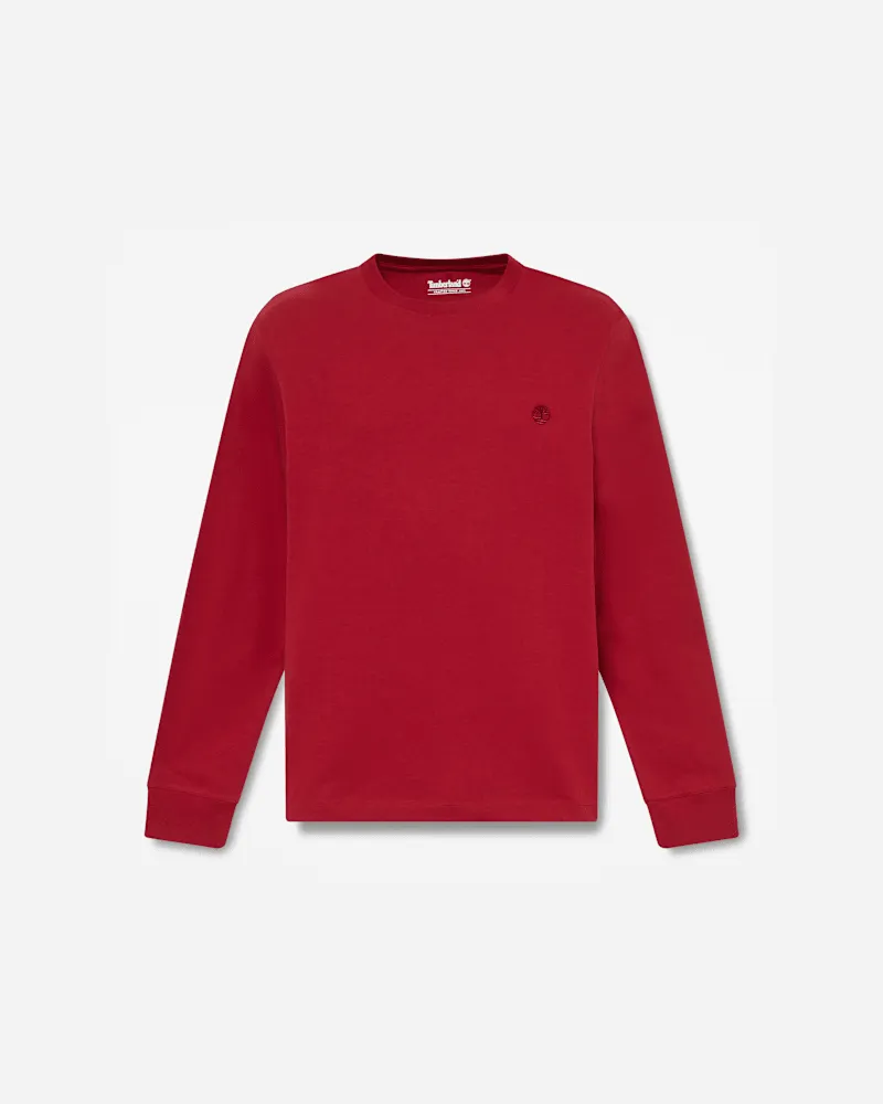 Timberland Dunstan River Langarmshirt in schmaler Passform mit Stickerei für Herren in Rot, Herren, Rot, Größe Rot
