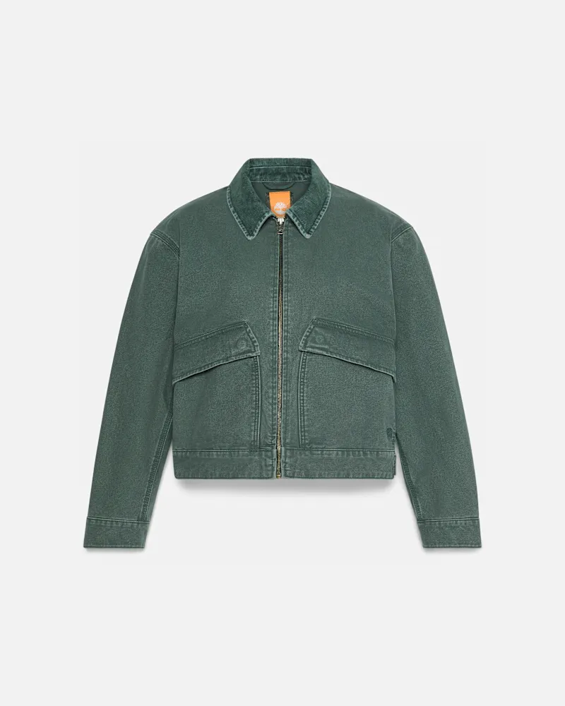 Timberland Strafford Jacke aus gewaschenem Canvas für Damen in Dunkelgrün, Damen, Grün, Größe Grün
