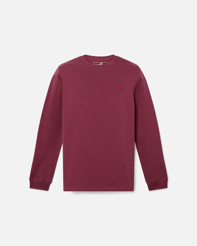 Timberland Dunstan River Langarm-T-Shirt für Herren in Burgunderrot, Herren, Burgunderrot, Größe Burgunderrot