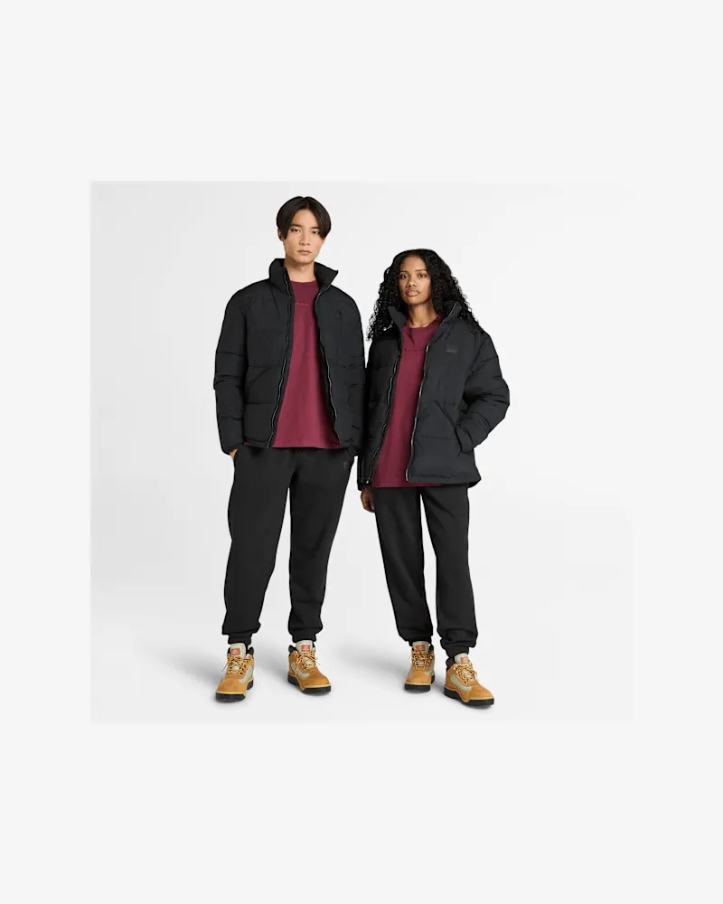Timberland All Gender Timberland Kurzarm-T-Shirt mit gesticktem Logo in Burgunderrot, Burgunderrot, Größe Burgunderrot