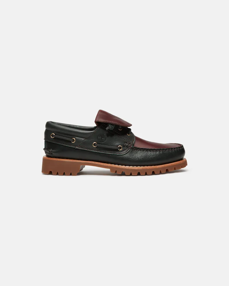 Timberland Timberland Authentic 3-Ösen-Bootsschuh für Herren in Dunkelgrün/Dunkelbraun, Herren, Braun, Größe Braun