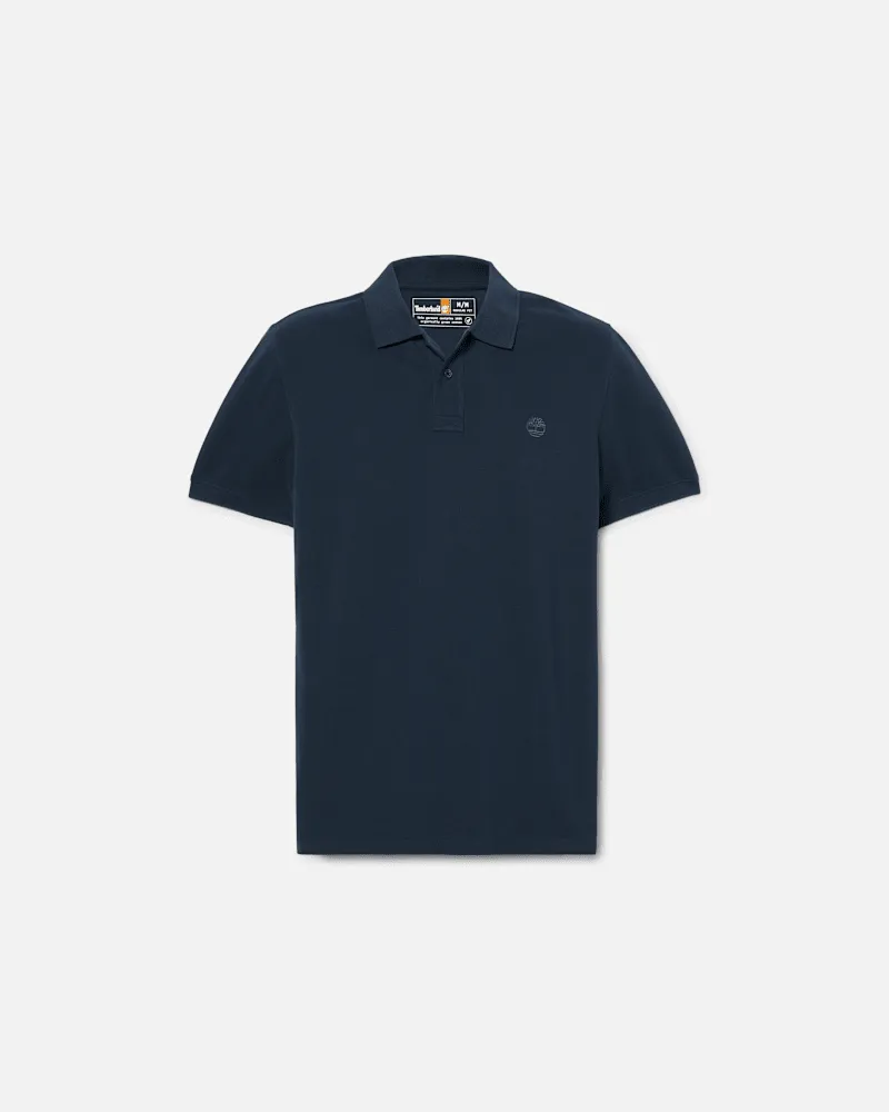 Timberland Millers River Kurzarm-Polohemd aus Pikee für Herren in Dunkelblau, Herren, Blau, Größe Blau