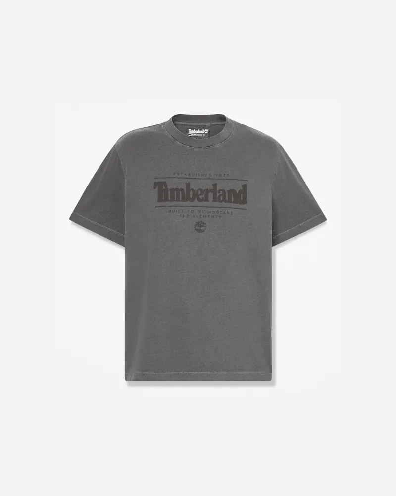 Timberland Stückgefärbtes Kurzarm-T-Shirt für Herren in Schwarz, Herren, Schwarz, Größe Schwarz
