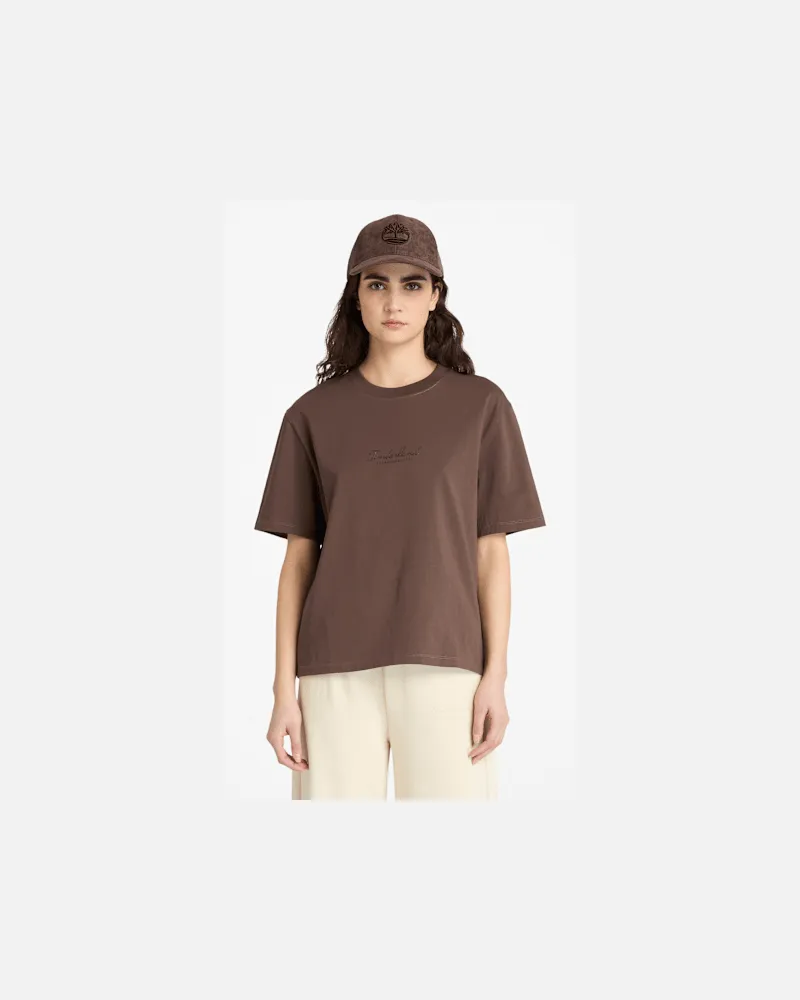 Timberland Lush Comfort Kurzarm-T-Shirt für Damen in Braun, Damen, Braun, Größe Braun