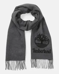 Timberland Schal aus garngefärbtem Strick mit aufgedrucktem Logo für Herren in , Mann Grau