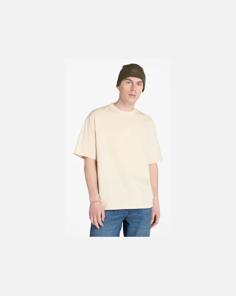 Timberland Hampton T-Shirt mit farblich abgestimmtem Stack-Logo für Herren in Beige, Herren, Beige, Größe Beige