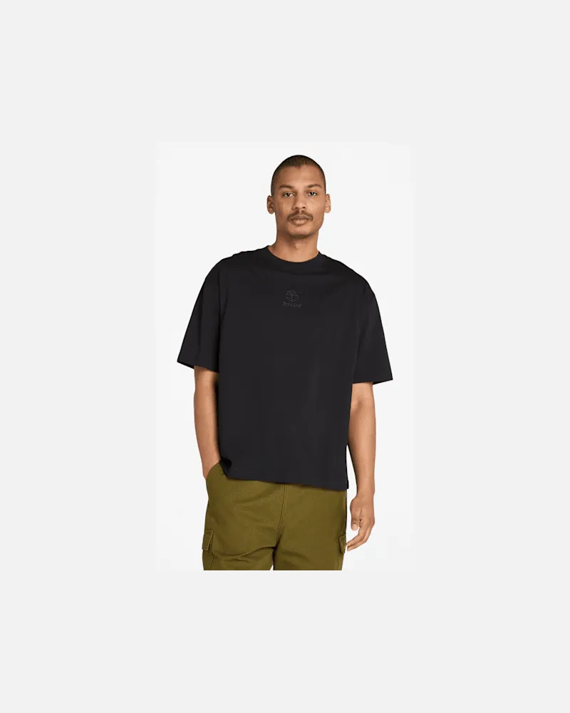 Timberland Hampton T-Shirt mit farblich abgestimmtem Stack-Logo für Herren in Schwarz, Herren, Schwarz, Größe Schwarz