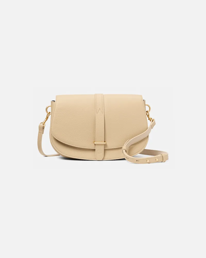 Timberland Tuckerman Umhängetasche aus Leder mit Klappe in Beige, Damen, Beige Beige